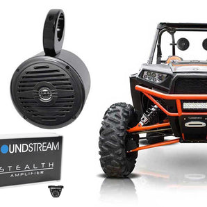 (2) Rockville 5.25 inch 400w Tower Speakers+3-Channel Amplifier Polaris RZR/ATV/UTV