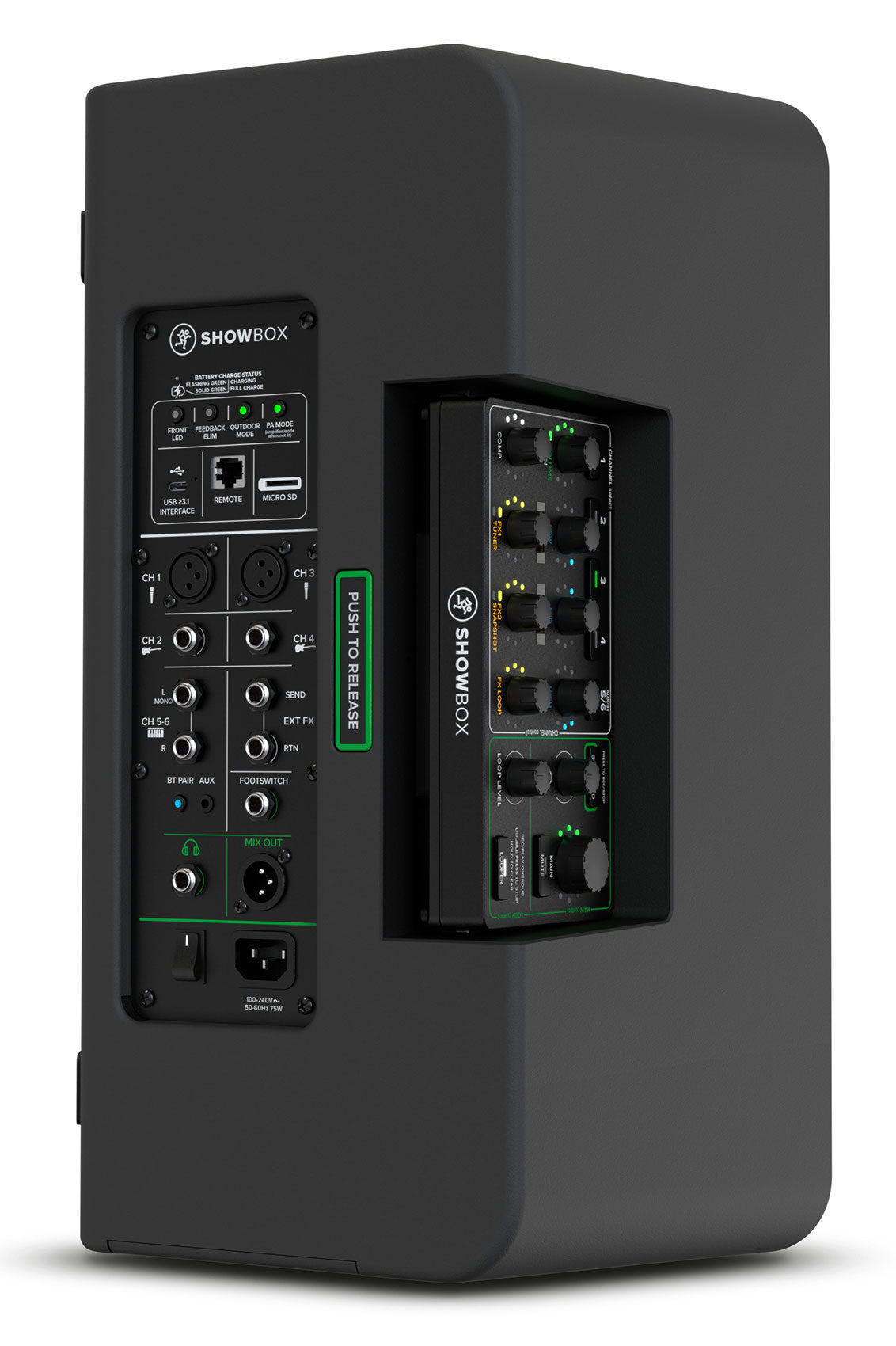 ShowBox Rechargeable 8" DJ PA Bluetooth Speaker + Mixer + EM-89D Mic