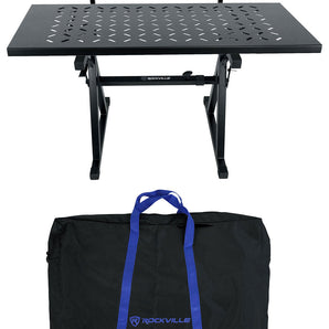 Rockville Z55 Z-Style 2-Tier Keyboard Stand+Bag+Shelf to Turn Into DJ Table