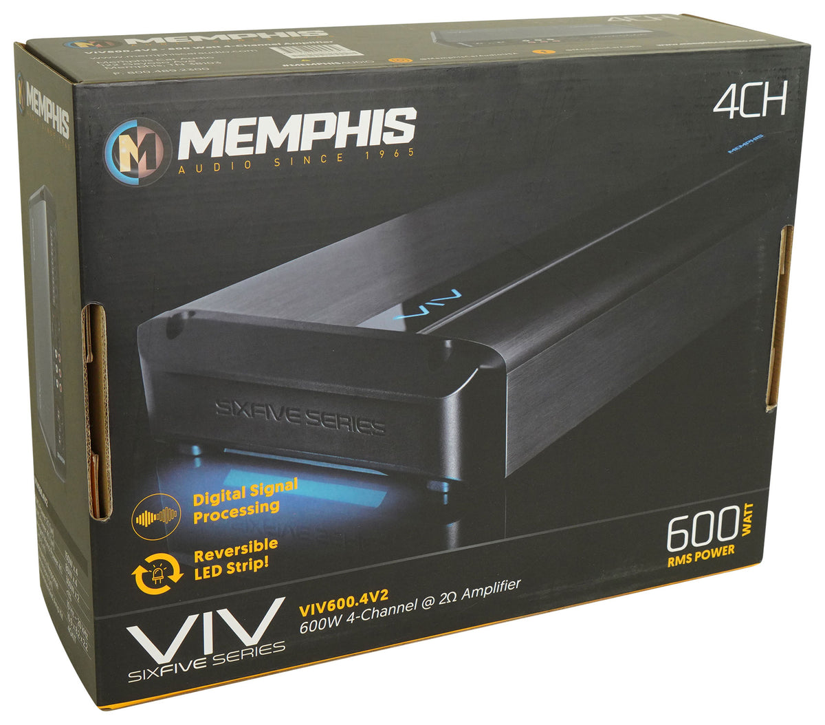 Memphis Audio VIV600.4V2 SixFive Series 600w 4-Channel Car Amplifier Amp w/ DSP