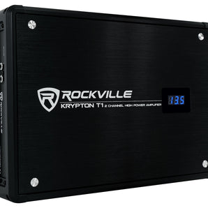 Rockville KRYPTON T1 1600 Watt Peak/400w RMS 2 Channel Car Amplifier w VoltMeter