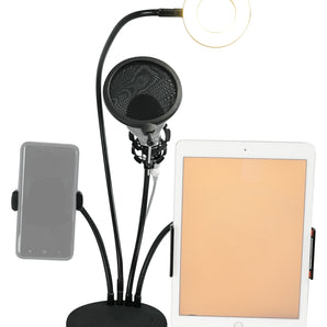 LIVESHOW4LTM Conference Room/Work From Home Desk Light+Phone/Mic/Tablet Clip