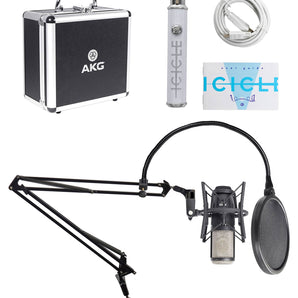 AKG P420 Gaming Twitch Stream Recording Microphone+Boom+Shockmount+Pop Filter