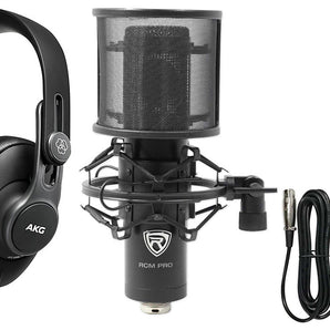 AKG K361 Closed Back Pro Studio Recording Podcasting Headphones+Mic+Shock Mount