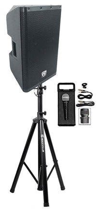 DX12 12" Class D 500 Watt RMS Powered DJ PA Speaker+Stand+Microphone