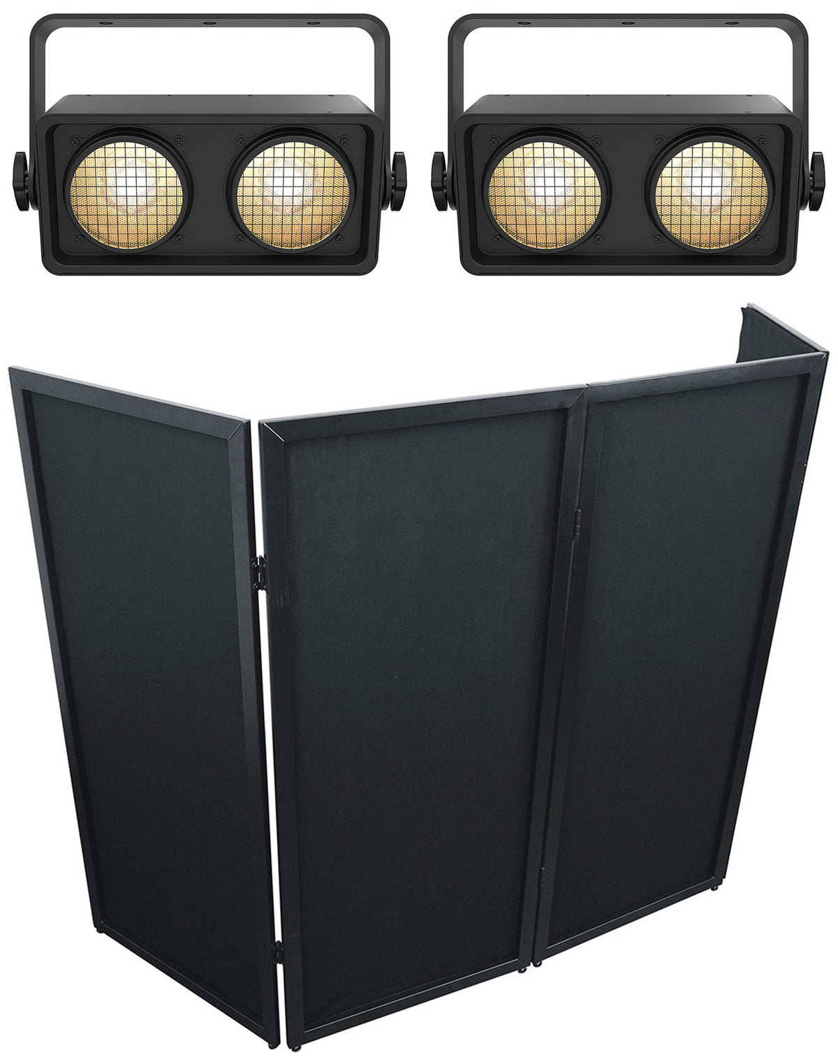 (2) Shocker 2 Blinder Lights + RFSSB Black DJ Facade Bundle