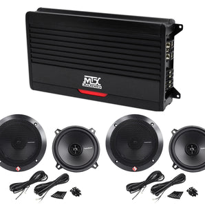 MTX THUNDER75.4 400w RMS 4-Channel Amplifier+(4) Rockford Fosgate 5.25" Speakers