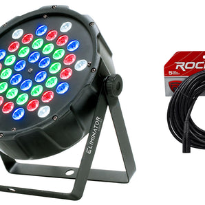 American DJ Eliminator LP 42 RGBW 42 x 1 Watt LED DMX Par Wash Light ADJ + Cable