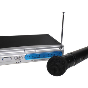 Peavey PV-1 V1 HH 198.950MHZ VHF Wireless Handheld Microphone Mic+Mackie Earbuds