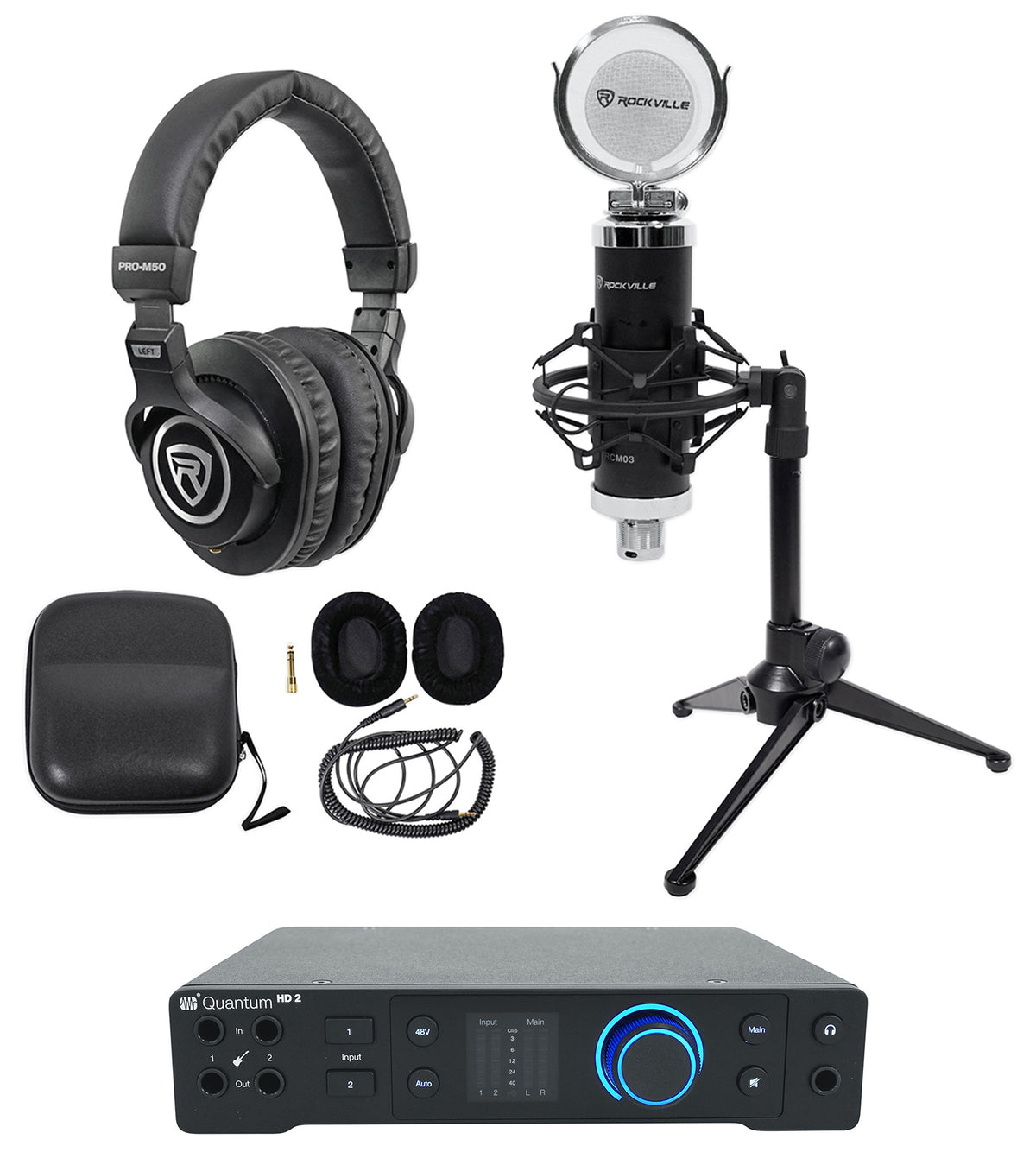 1-Person Podcast Recording Kit With Quantum HD2 Interface
