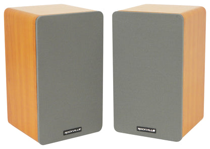 RockShelf 54C Classic 5.25" Home Bookshelf Speakers w/21" Stands