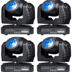 (4) American DJ Eliminator Stealth Beam 60W RGBW LED DMX Moving Head Beam Lights