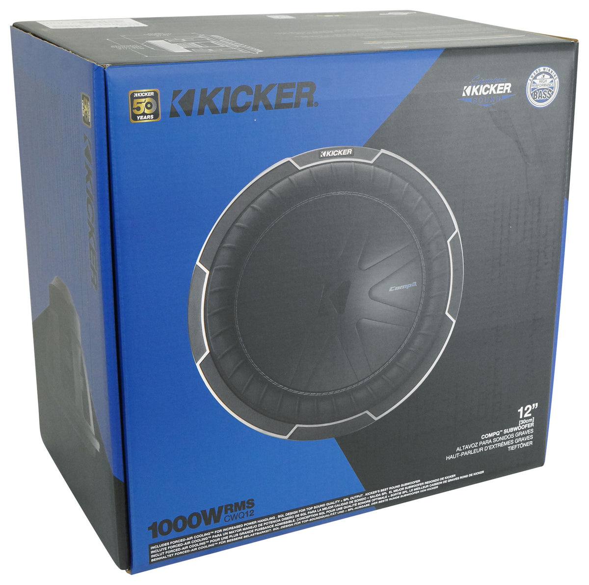 Kicker 51CWQ122 COMP Q 12" 1000 Watt Car Stereo Subwoofer DVC 2 Ohm Sub CWQ122