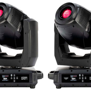 (2) American DJ Hydro Spot 1 Outdoor LED Wireless DMX Moving Head Spot Lights