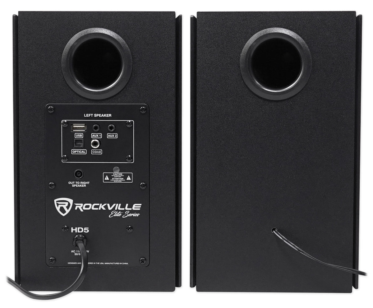 (2) HD5B 5" Powered Bluetooth Bookshelf Speakers w/37" Stands