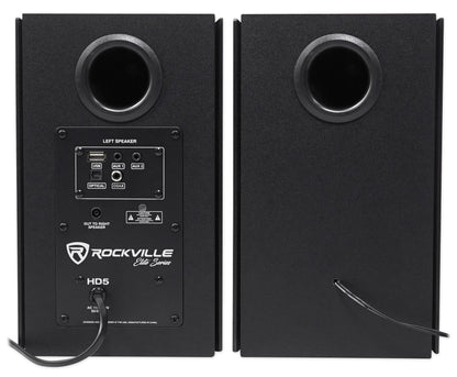 (2) HD5B 5" Powered Bluetooth Bookshelf Speakers w/37" Stands