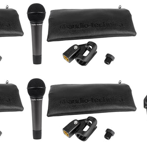 (4) Audio Technica ATM510 Cardioid Dynamic Handheld Vocal Microphones+Hard Case