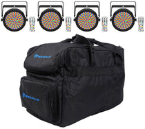 (4) EZPAR 64 RGBA ILS Rechargeable LED Par Wash Up-Lights+Carry Bag