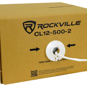 Rockville CL12-500-2 CL2 Rated 12 AWG 500' Speaker Wire In Wall Ceiling 70V 100V