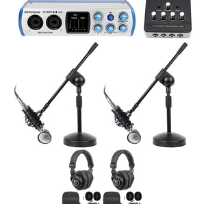 PRESONUS 2-Person Podcasting Podcast Recording Kit w/Mics+Headphones+Boom Stands