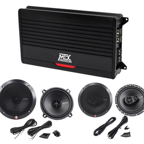 MTX THUNDER75.4 400w RMS 4-Channel Amplifier+Rockford Fosgate 6.5+5.25" Speakers