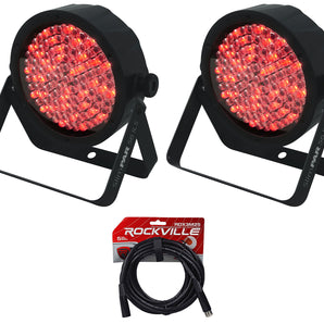 (2) Chauvet DJ SLIMPAR 56 ILS DMX RGB LED Par Wash Up-Lights+DMX Cable