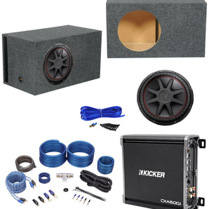 Kicker 43CVR154 COMPVR 15" 1000W Car Subwoofer+Vented Box+Mono Amplifier+Amp Kit