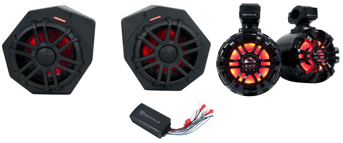 CANAMX365FE Speaker Pods + WB50KLS Tower Speakers + PS40 Amp For Can-Am X3