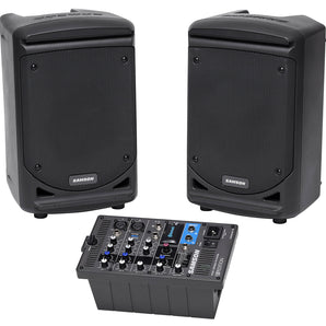 Samson Expedition XP300 300w 6" Bluetooth PA DJ Speakers+(2) Mixers+Headphones