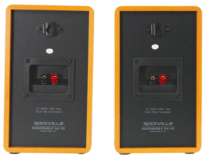 RockShelf 54C Classic 5.25" Home Bookshelf Speakers w/21" Stands