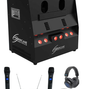 Chauvet DJ Hurricane Bubble Haze X2 Q6 DMX Bubble Hazer Machine+Mics+Headphones