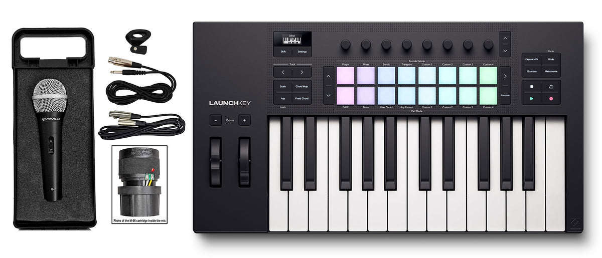 Launchkey 25 MK4 Keyboard Controller + RMC-XLR Microphone