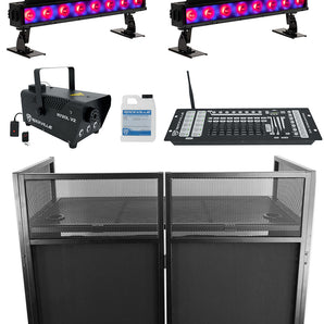 4) American DJ ElectraPix Bar 8 Wireless DMX RGBAL+UV Wash Lights+Control+Facade