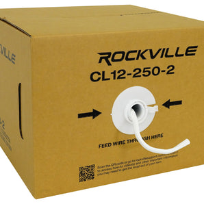 Rockville CL12-250-2 CL2 Rated 12 AWG 250' Speaker Wire In Wall Ceiling 70V 100V