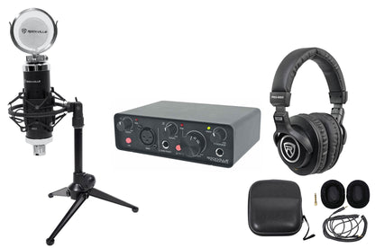 Rockville R-TRACK SOLO 1-Person Podcast Podcasting Recording Kit w/ Mic Stand