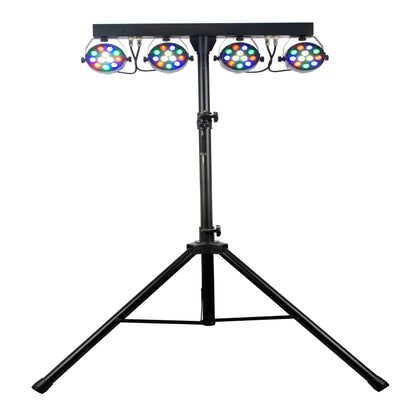 Eliminator Mini Par Bar Light System w/ 4x LED Par Lights+Stand+Remote+Bag+Cable