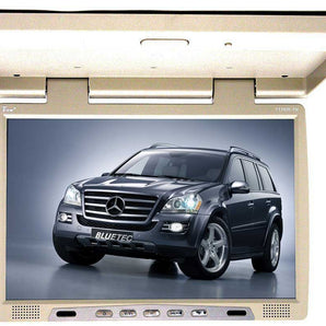 TView T176IR Beige 17" Car Video Flip Down Overhead Monitor +2 Wireless Headsets