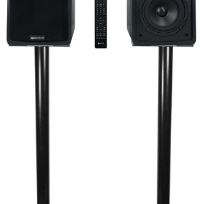 Rockville ELITE-5B 5.25" Powered Bookshelf Speakers Bluetooth/Optical+37" Stands