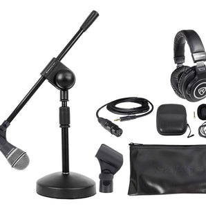 Samson Q8X PC Podcasting Podcast Microphone+Desk Stand w/Boom+Headphones