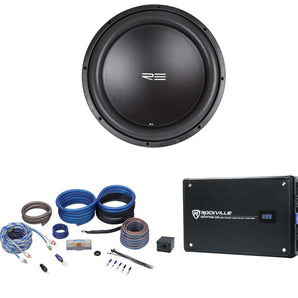 RE Audio SXX15D2 V2 SXX V2 15D2 15" 1200W Sub Subwoofer+Mono Amplifier+Amp Kit