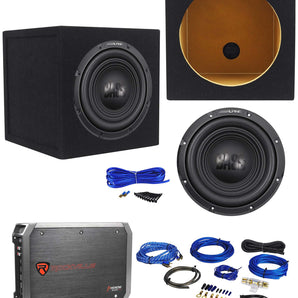 Alpine W10S4 10" 750w Car Subwoofer+Sealed Sub Box Enclosure+Amplifier+Amp Kit