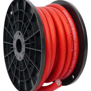 Rockville R0G30RED 0 Gauge 30 Foot Spool Red Car Amp Power+Ground Wire Cable