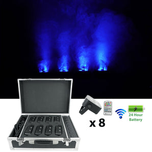 Rockville MINI RF3 CHARGE PACKAGE 8) Black Battery PAR Wash Lights+Case+Remotes