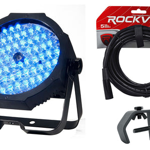 Eliminator ADJ MEGA GO PAR 64E RGB+UV DMX Stage Par Can Wash Light+Cable+Clamp