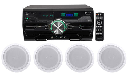 Technical Pro DV4000 4000W Home Theater DVD Receiver w/(4) 8" Ceiling Speakers