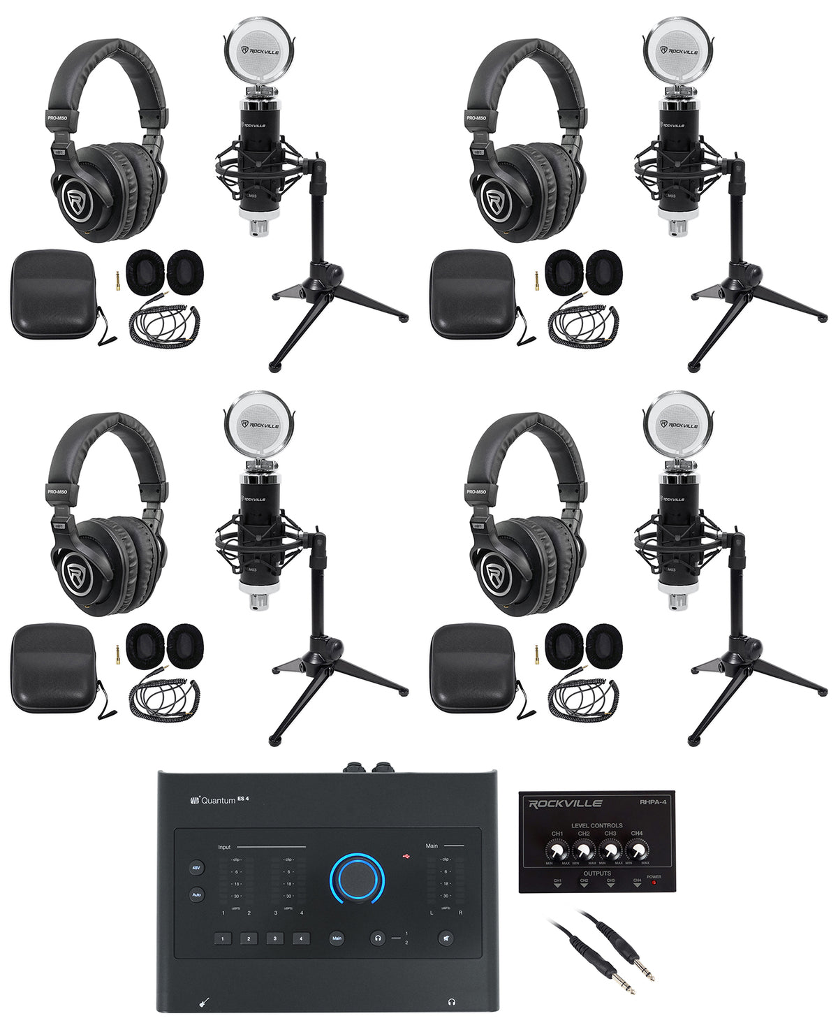 4-Person Podcast Kit with Quantum ES4 Interface