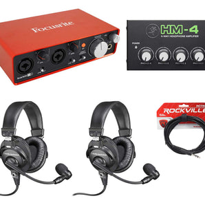 Audio Technica Podcasting Podcast Recording Bundle w/ (2) Headsets/Mics
