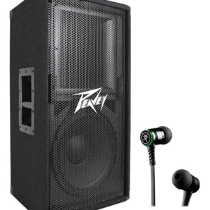 Peavey PV112 12" Two Way 800 Watt Pro Audio Live Sound Speaker+Mackie Earbuds