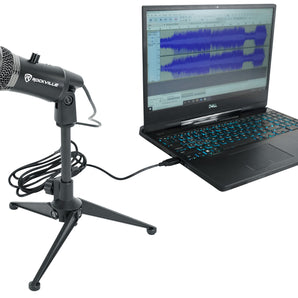 Rockville A-STREAM Live Streaming USB Microphone w Gain+Mute Control+Stand+Cable