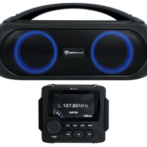 MB Quart GMR-LED Marine Receiver w/Bluetooth/AM/FM/Weather Band/USB+Free Boombox